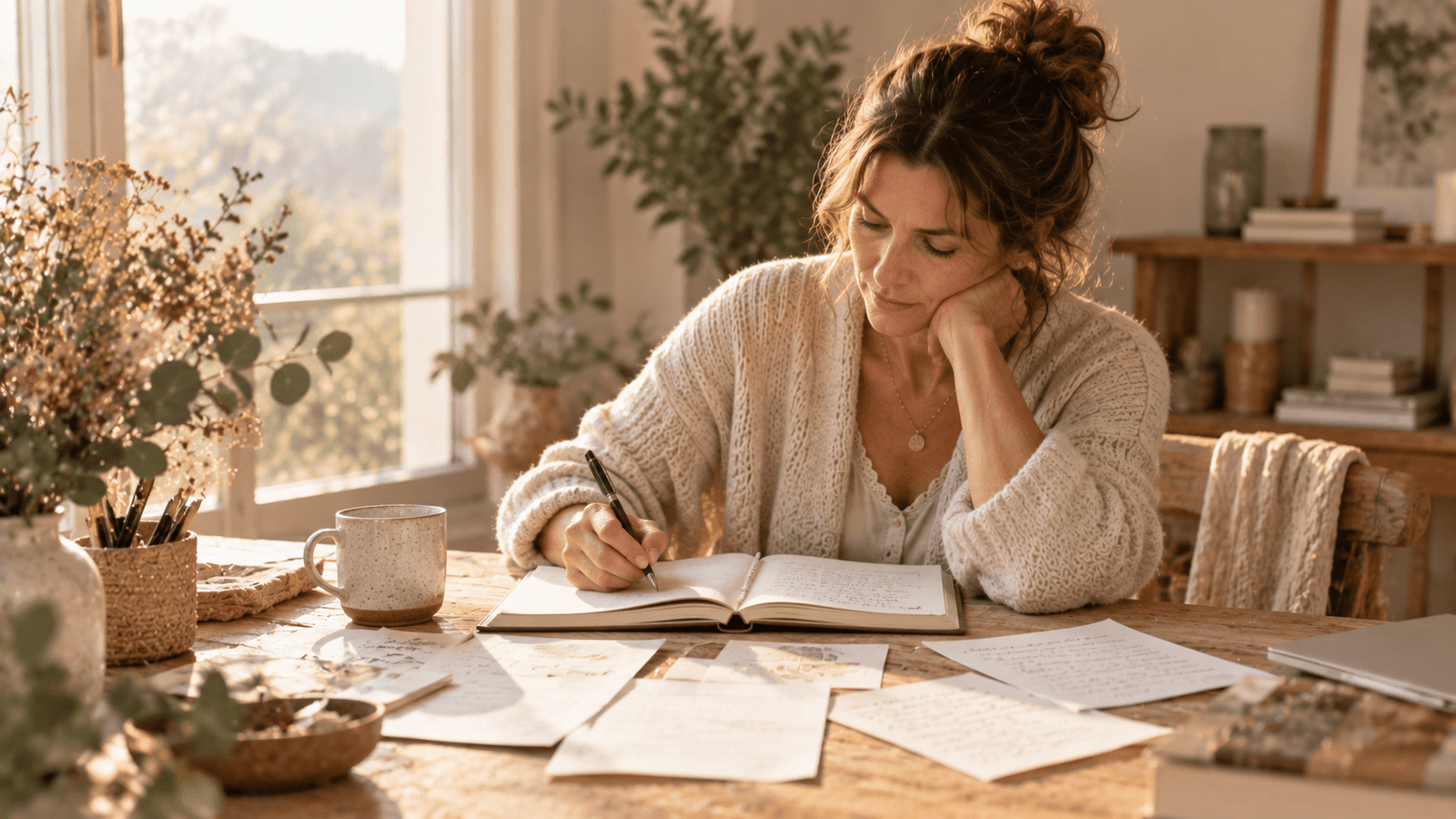 Femme qui écrit Femme qui écrit pour savoir comment savoir ce que l'on veut vraiment