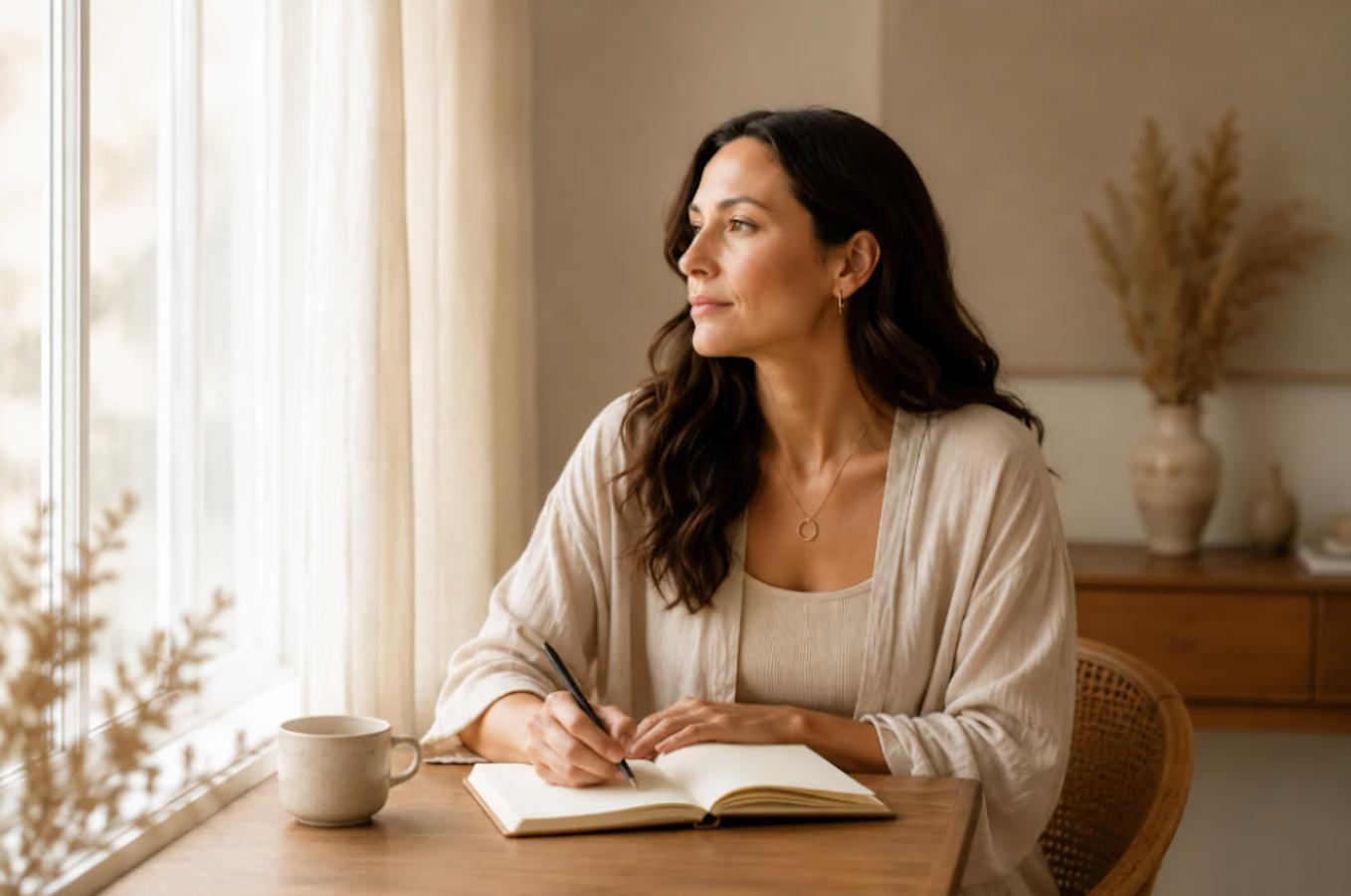 Femme qui s'accorde un moment de pause pour apprendre à ralentir sans culpabiliser
